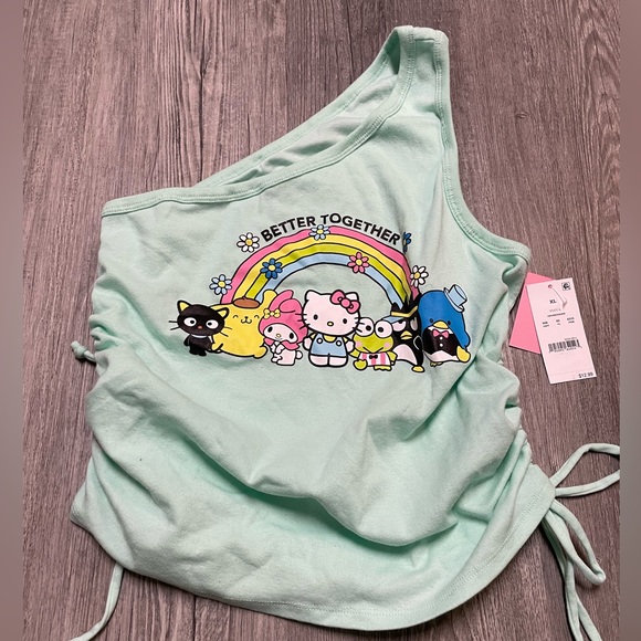 Hello Kitty Tops - Hello Kitty One Shoulder Tank